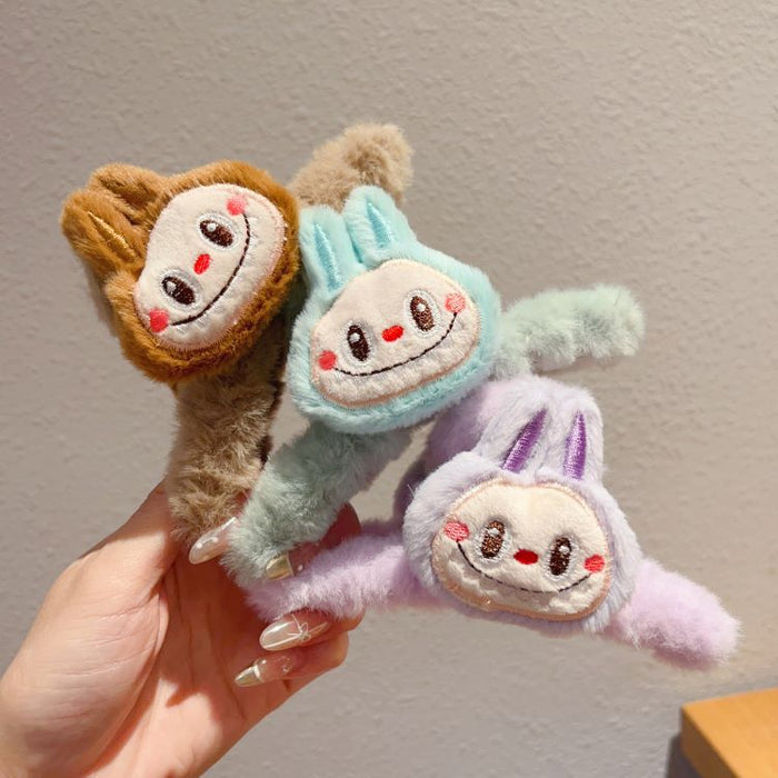 Wholesale Plush Hair Clip Furry Large Cartoon Hair Clip on the Back of the Head Internet Celebrity Hair Clip Headband Bangs