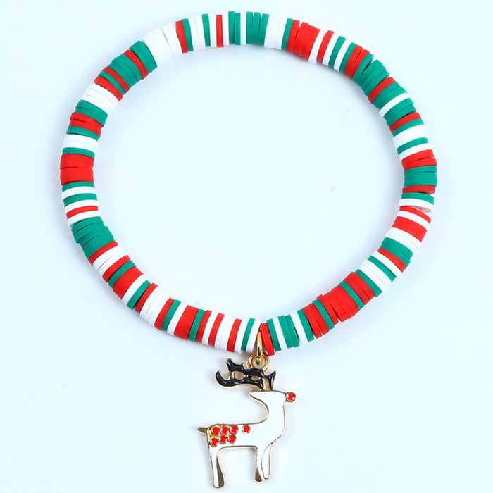 Wholesale Christmas Soft y Bracelet Beaded suit Santa Bell Gift Bracelet