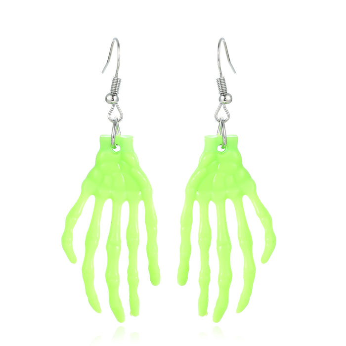 Wholesale Acrylic Skeleton Hand Earrings Horror Atmosphere  Tricky Bat Ghost Earrings