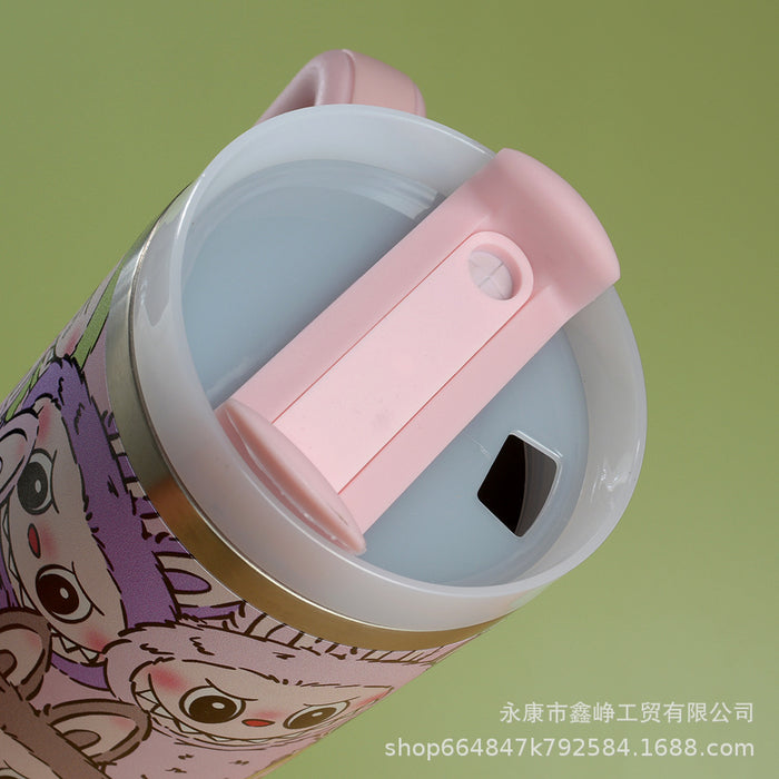 Wholesale 40oz Stainless Steel Thermal Insulation Cup Cartoon Car Cup with Handle and Straw