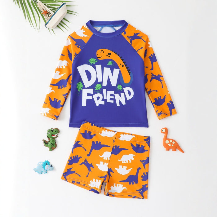 Wholesale Children's swimsuit and swimwear split long sleeved sunscreen quick drying set