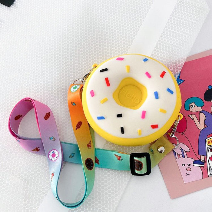Wholesale Donut Silicone Crossbody Bag for Girls Trendy Cute Coffee Color MOQ≥10