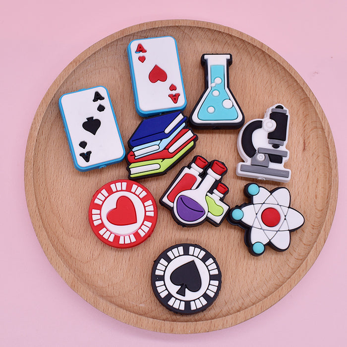 Wholesale Cross-Border School Student Playing Cards Ballpoint Pen String Beads Accessories Student Fun Stationery Diypvc Accessories