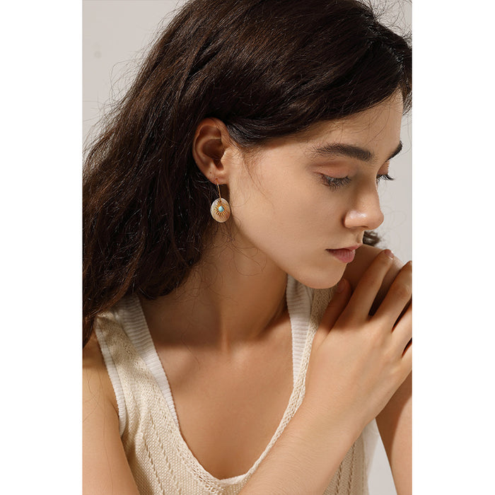 Wholesale Natural Shell Earrings Design High-End Artificial Turquoise Earrings Jewelry for Women