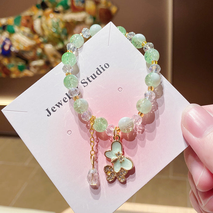 Wholesale Purple Floral Butterfly Bowknot Bracelet for Little Girls MOQ≥3