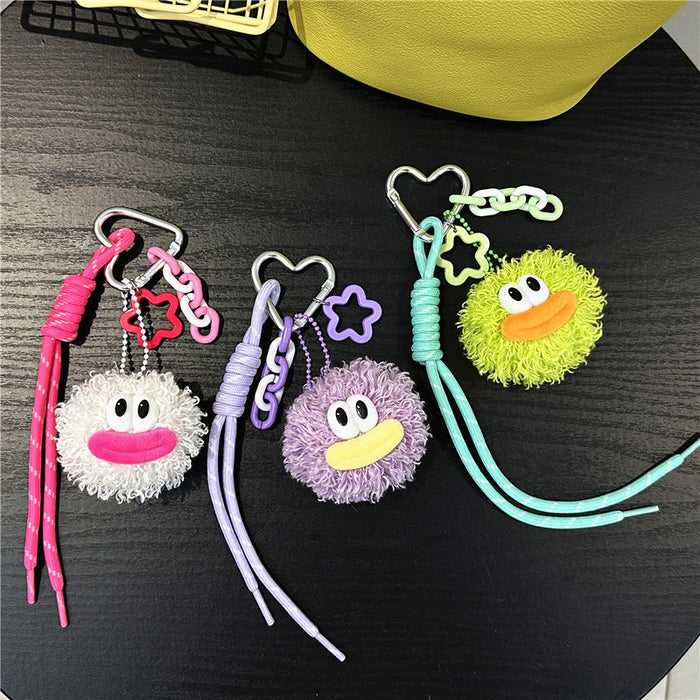 Wholesale Cute cartoon plush toy pendant, keychain, backpack, woven rope