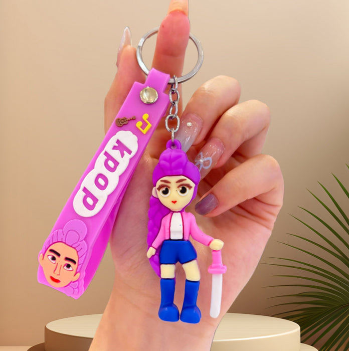 Wholesale Cartoon and anime peripheral silicone figurine keychain