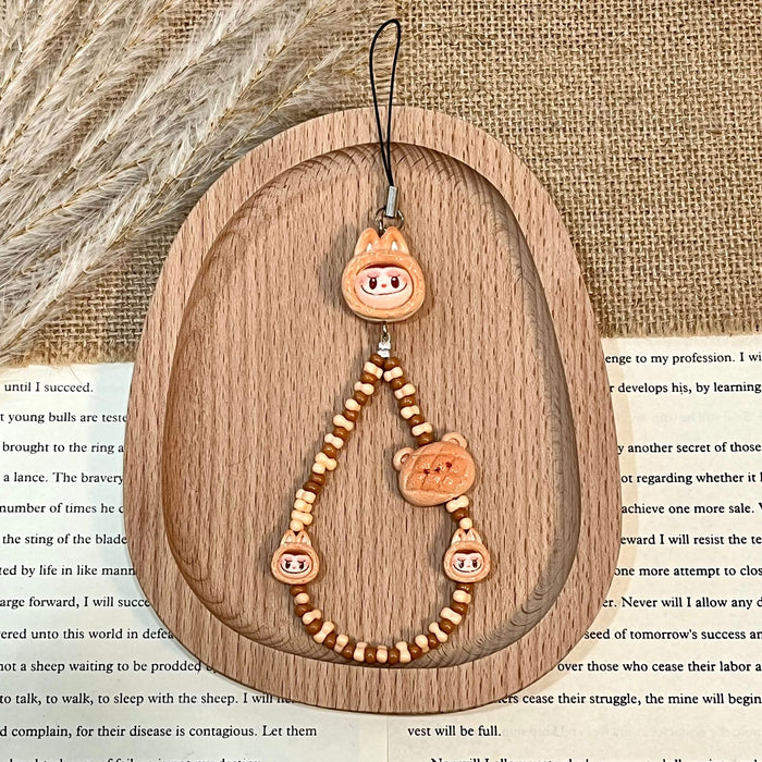 Wholesale mobile phone chain DIY design long key chain original matching bag pendant resin pendant