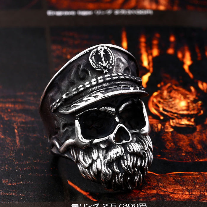 Wholesale Bearded Pirate Titanium Steel Men's Ring JDC-RS-CFL003