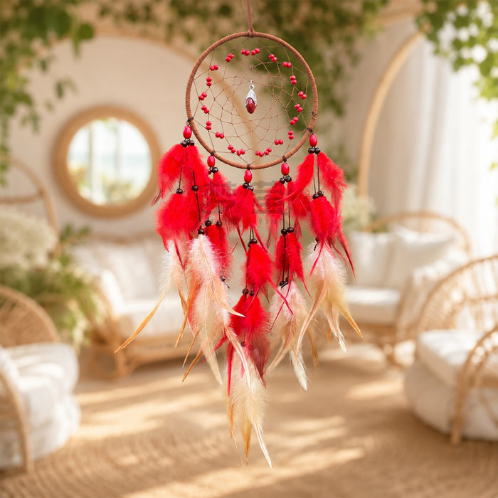 Wholesale Feather Dream Catcher Turquoise Black Wall Hanging Decorative MOQ≥2