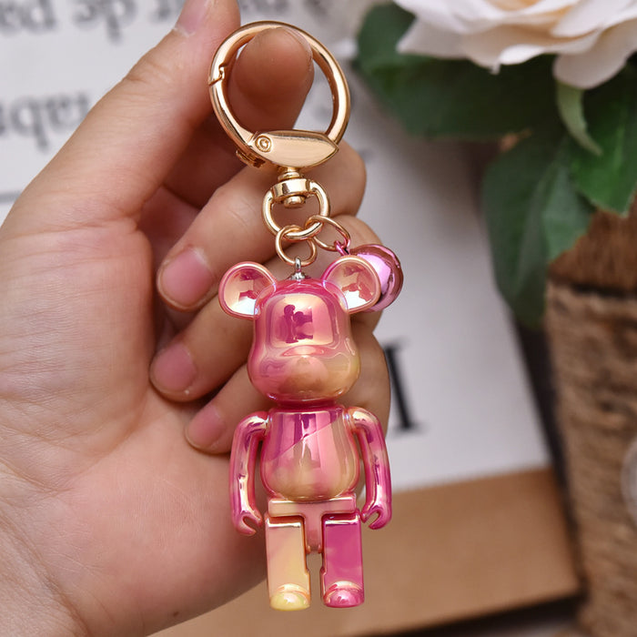 Wholesale Creative cartoon acrylic colorful bear key chain fashion car bag key chain pendant gift