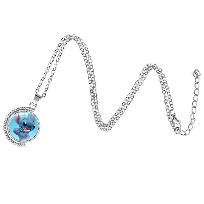 Wholesale Creative double-sided rotating cartoon character pendant necklace