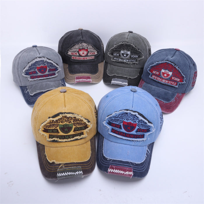 Wholesale Baseball cap, washed cotton, men's used adhesive cloth, duck tongue cap, hat