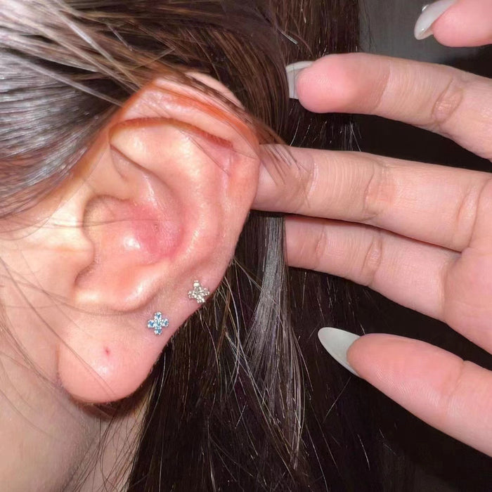 Wholesale Small niche design cross ear bone nail versatile cochlear nail