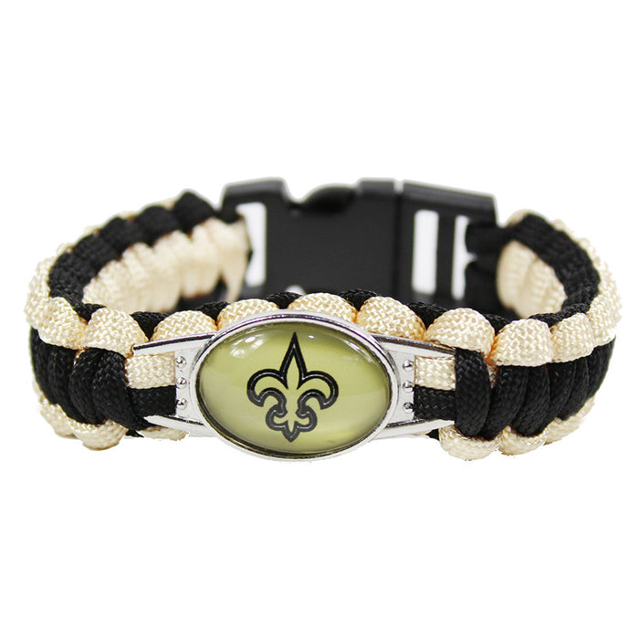 Wholesale  Football Team Woven Bracelet Outdoor Lifesaving Bracelet