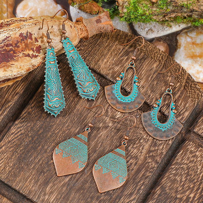 Wholesale Vintage Ethnic Geometric Earrings Fashion Jewelry Accessory MOQ≥2