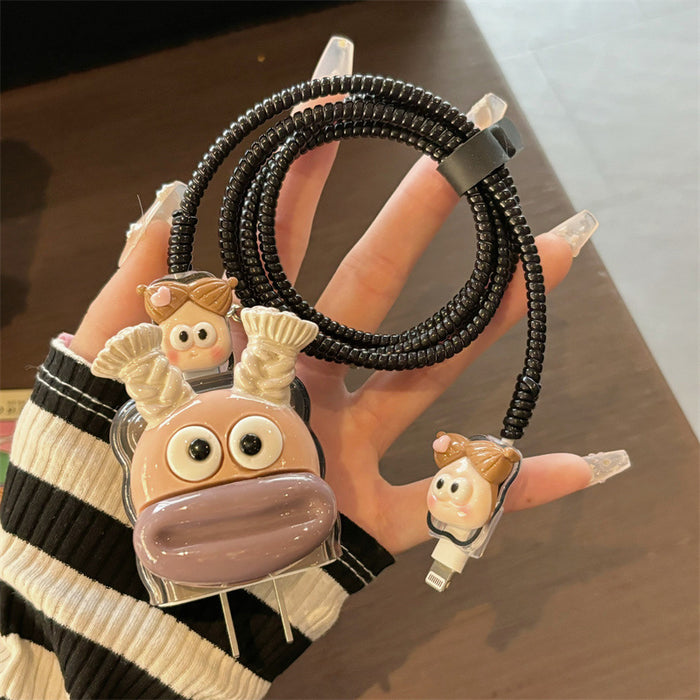 Wholesale Ugly-cute charger protective case with 3D embossed design