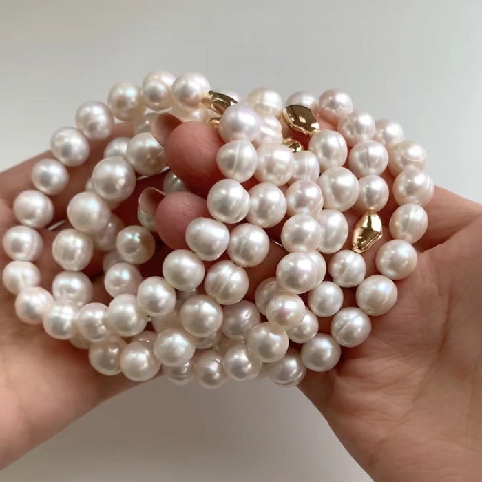 Wholesale Handmade Retro Baroque Pearl Bracelet Large Pearl Rope Bracelet for Women
