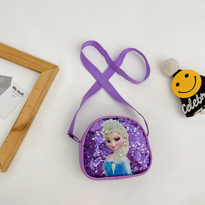 Wholesale Children's Crossbody Bag Kindergarten Girl Princess Bag Elsa Sequin Personalized Matching Bag JDC-SD-TMS005