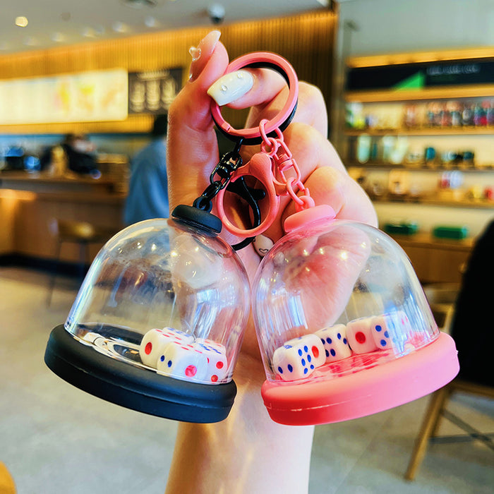 Wholesale Creative pendant dice cup keychain practical keychain couple bag pendant gift