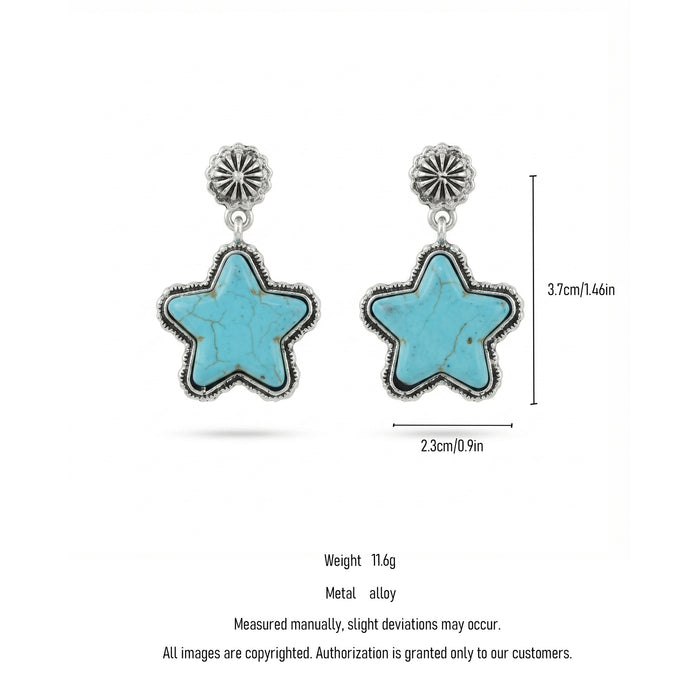 Wholesale Retro Turquoise Alloy Earrings