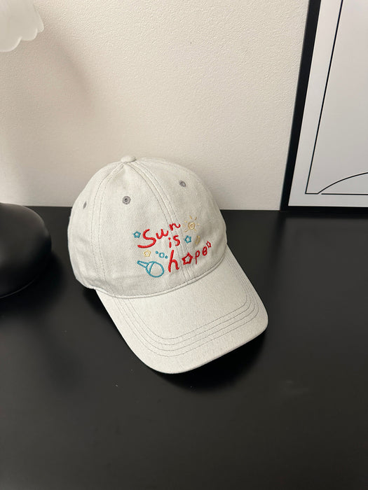 Wholesale Washed denim vintage embroidered  baseball cap