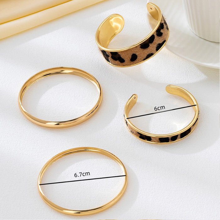 Wholesale Cool leopard bracelet smooth stacked bracelet