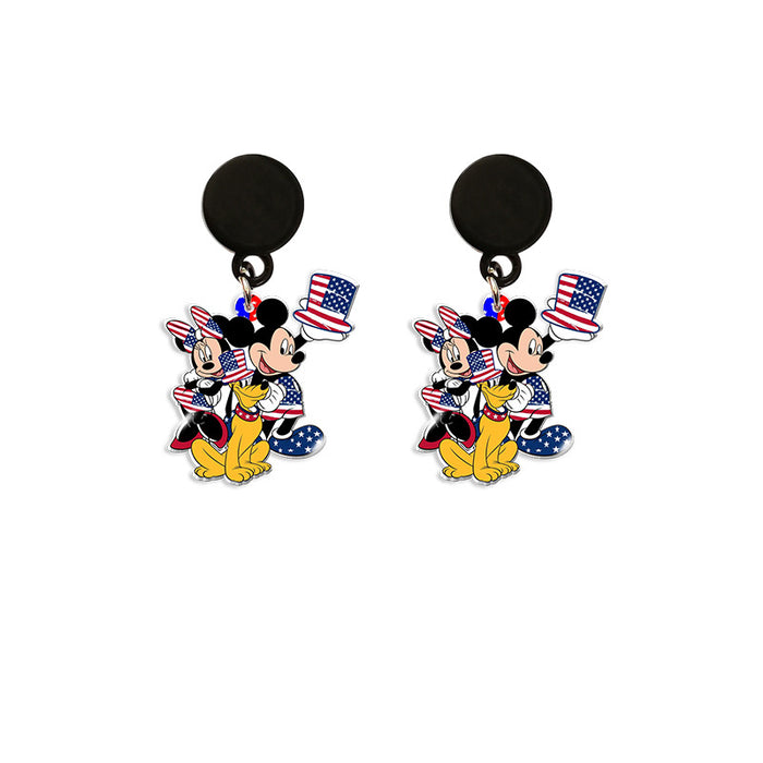 Wholesale Acrylic American Flag Earrings JDC-ES-XiangL056