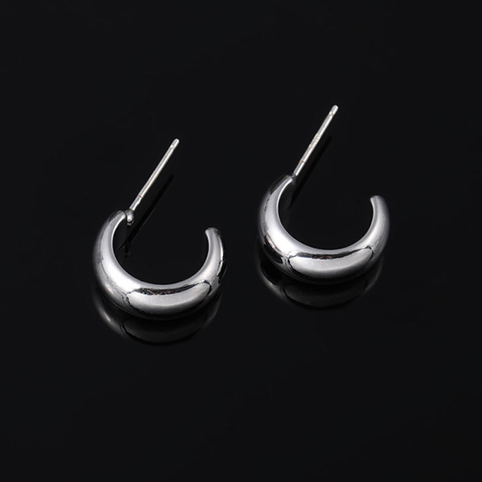 Wholesale Ear Clip Earrings Simple Metallic Ear Stud Earrings Small Ear Ring Circle Female