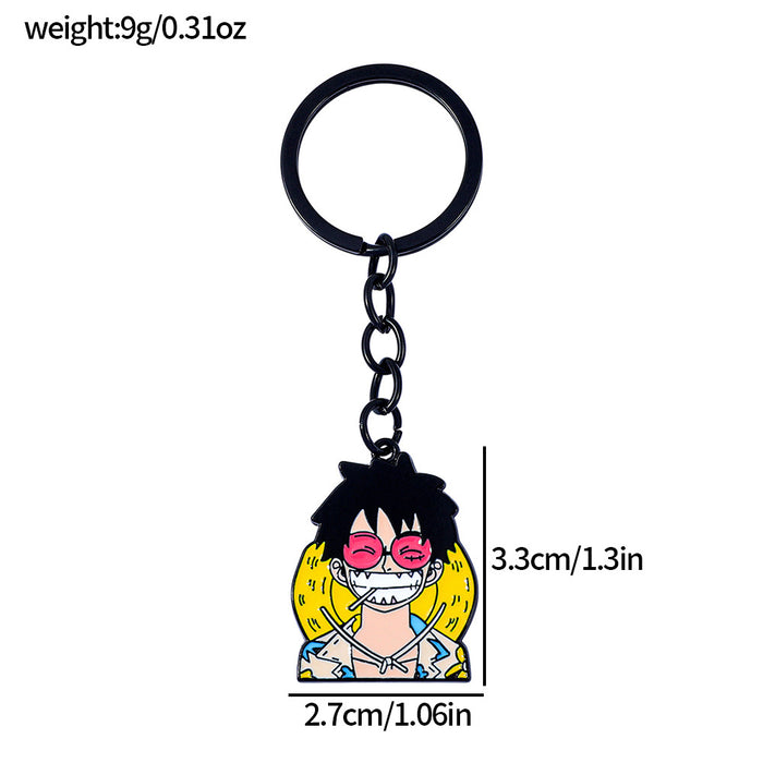 Wholesale Black metal ring paired with quirky pendant keychain decoration pendant