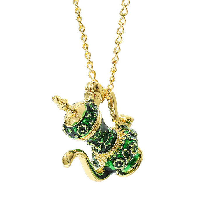 Wholesale Enamel-glazed teacup and wine glass  teapot long necklace sweater chain