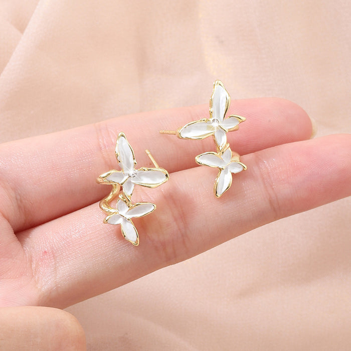 Wholesale double butterfly earrings Joker earrings live explosions