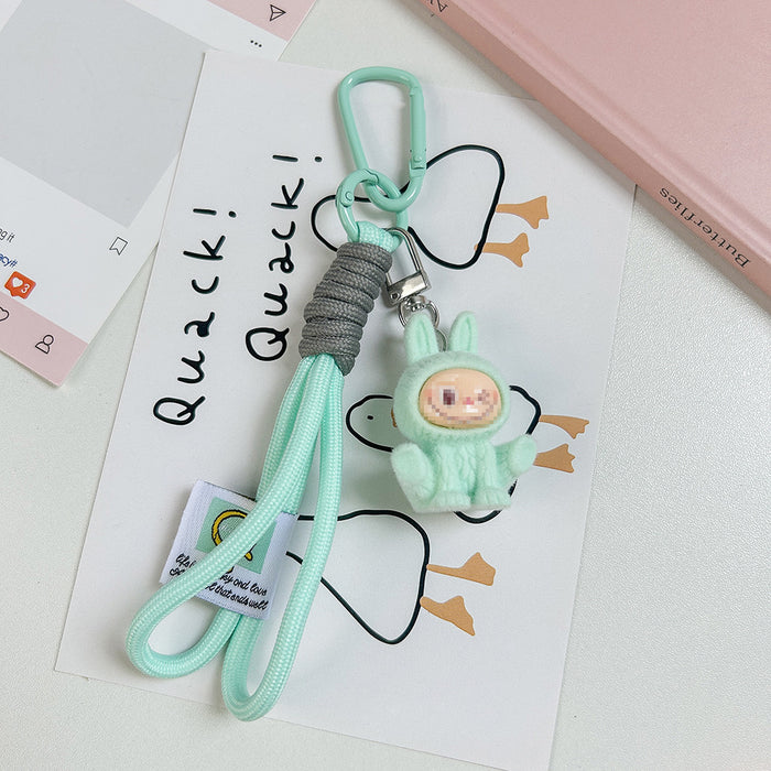 Wholesale flocked cute doll keychain backpack charm