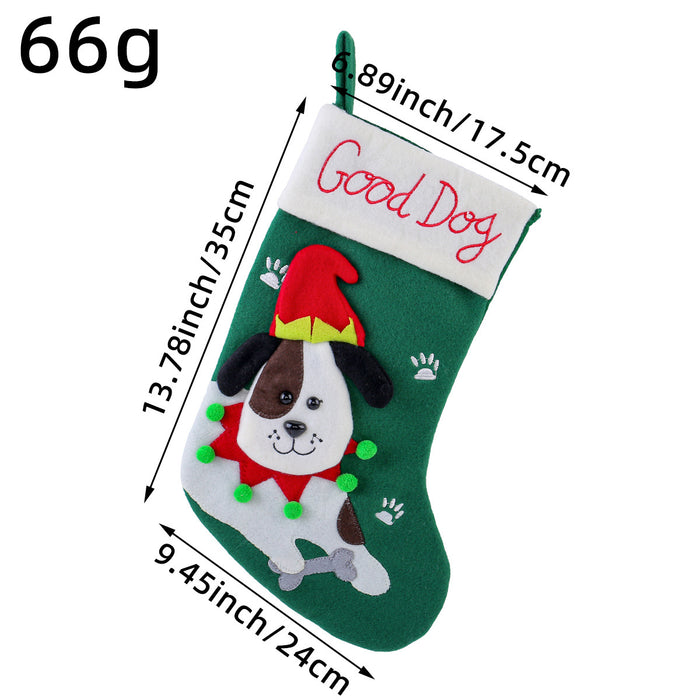 Wholesale Cute Cat and Dog Christmas Socks Cartoon Christmas Socks Pendant Christmas Tree Gift Bag Decorative Socks