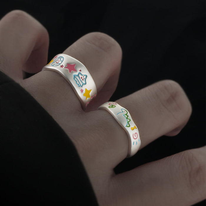 Wholesale Original Design New Pair Ring Three Piece Set Cute, Versatile, and Unique Cartoon Ring