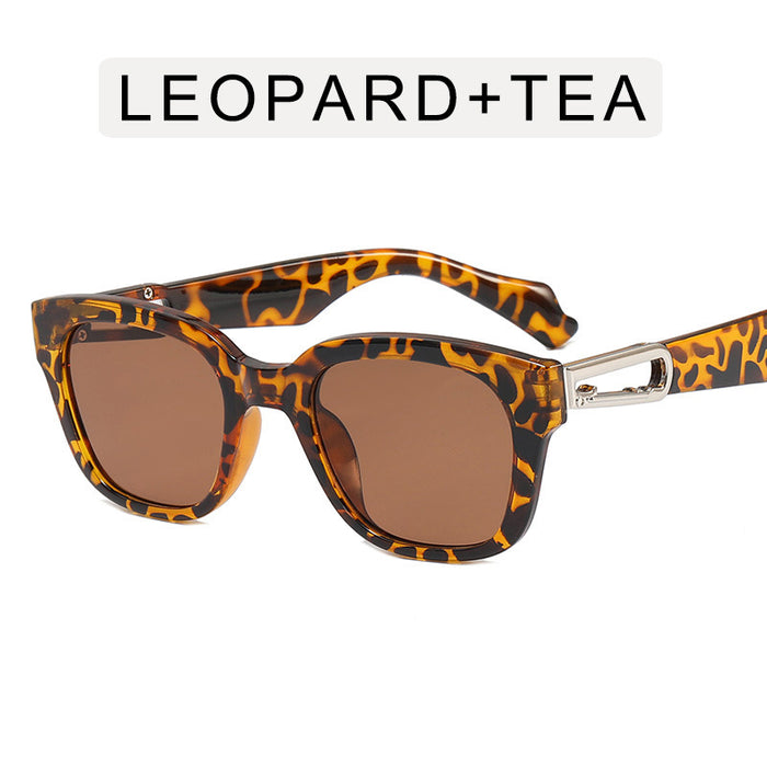 Wholesale Fashionable hook square internet famous sunglasses, new retro transparent blue sunglasses