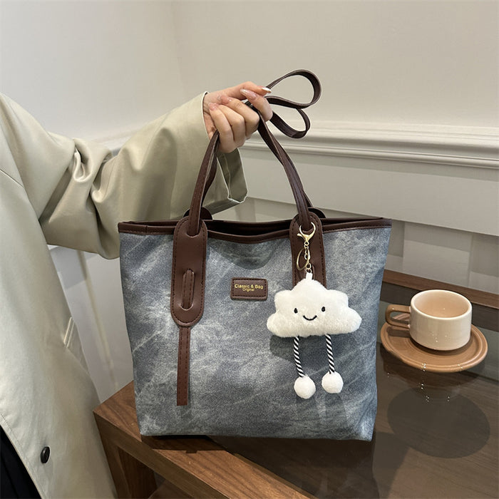 Wholesale Leisure large capacity bag with versatile texture, commuting shoulder bag, hand-held tote bag