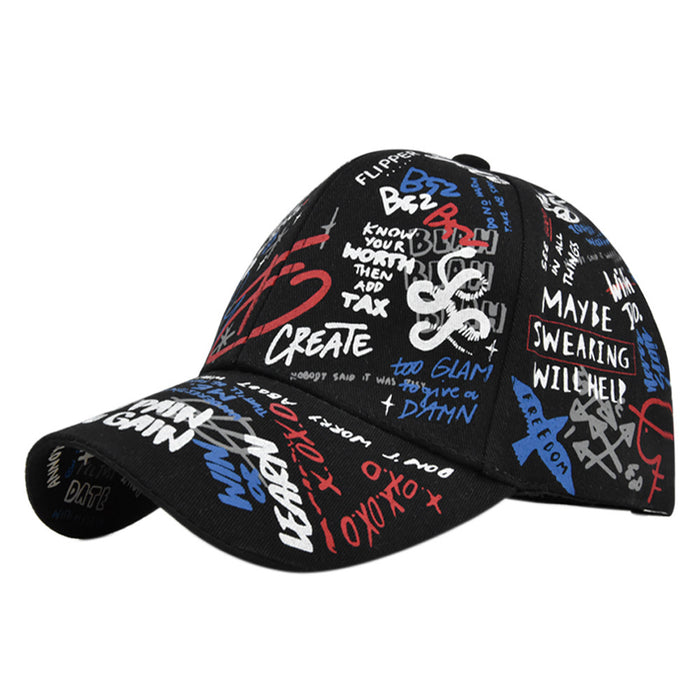 Wholesale printing baseball cap three-dimensional graffiti cap mesh baseball cap sun hat lovers hat