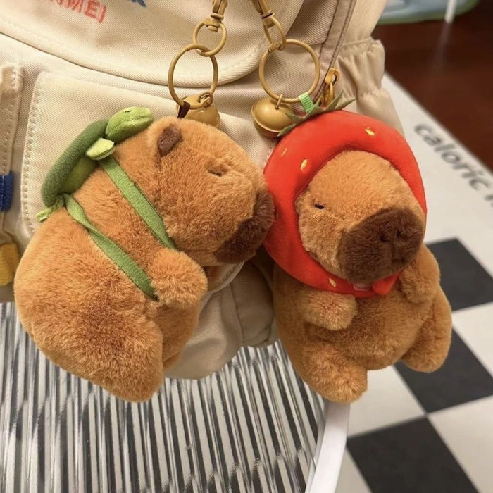 Wholesale Capybara Doll Anti-loss Keychain Pendant Cyber-famous Capybara  Cute Pendant Cute Bag Doll Machine Doll