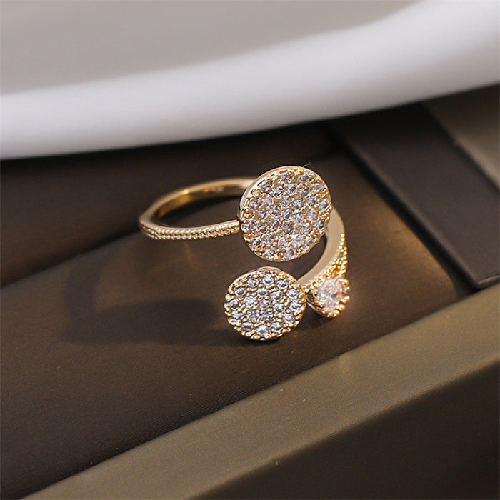 Wholesale fashion round full diamond ring simple personality