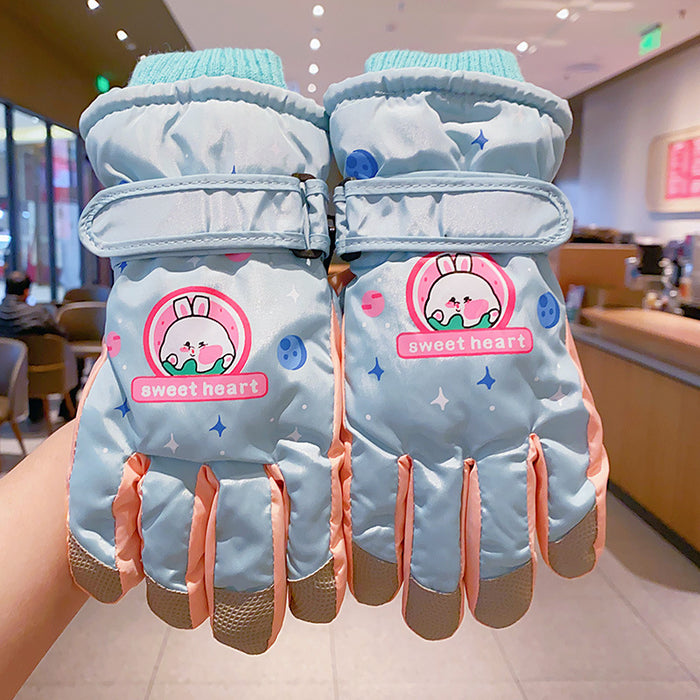 Wholesale Cartoon Windproof and Antifreeze Fleece-Lined Gloves