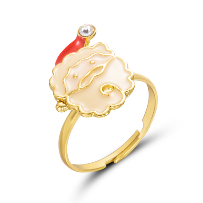 Wholesale Christmas Ring Set Cartoon Christmas Tree,  Old Man,  Elk Pattern Bracelet