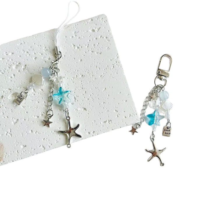 Wholesale Starfish Key Beaded Pendant Bag Hanging Accessories Mobile Phone Chain