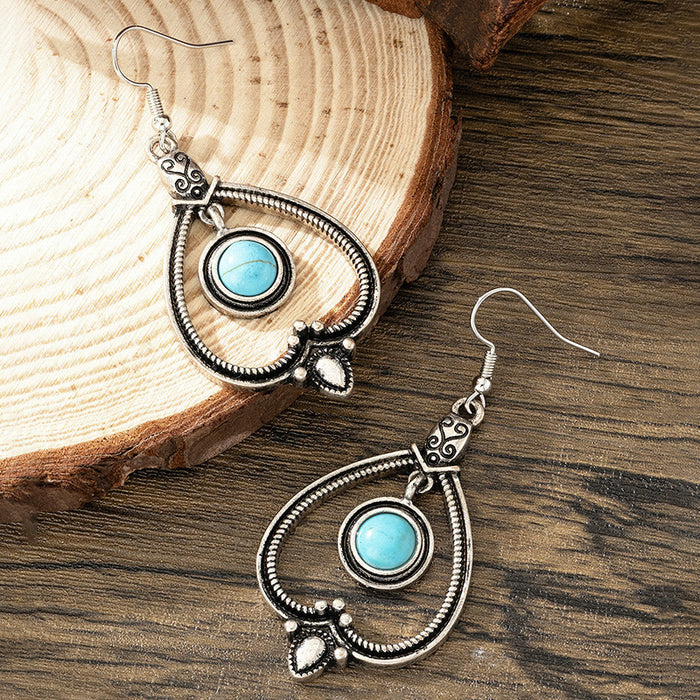 Wholesale Retro Geometric Circle Cactus Earrings