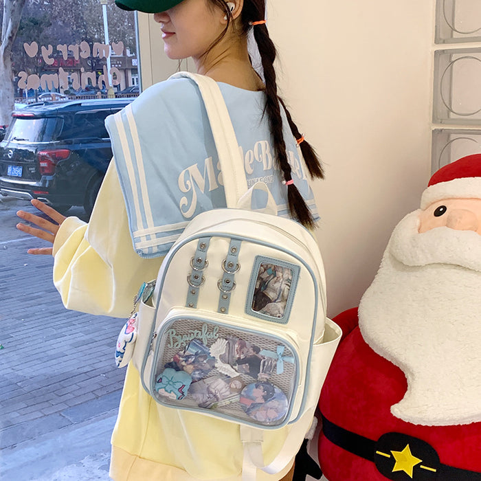 Wholesale Transparent large-capacity backpack with PU shoulder straps