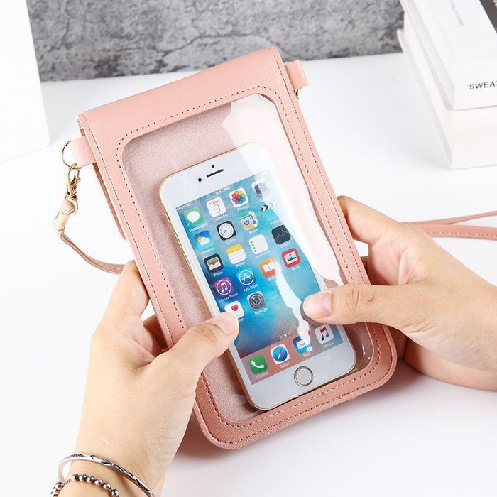 Wholesale Crossbody Phone Bag Wine Red PU Leather Letter Design Women' s Everyday Handbag