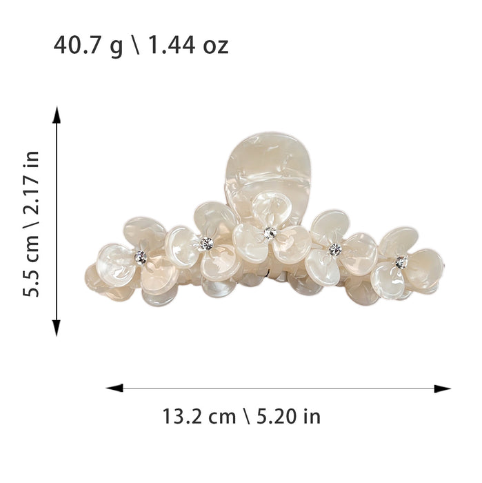 Wholesale Acetate Flower Rhinestone Claw Clip - Boutique Resale Floral Hair Accessory