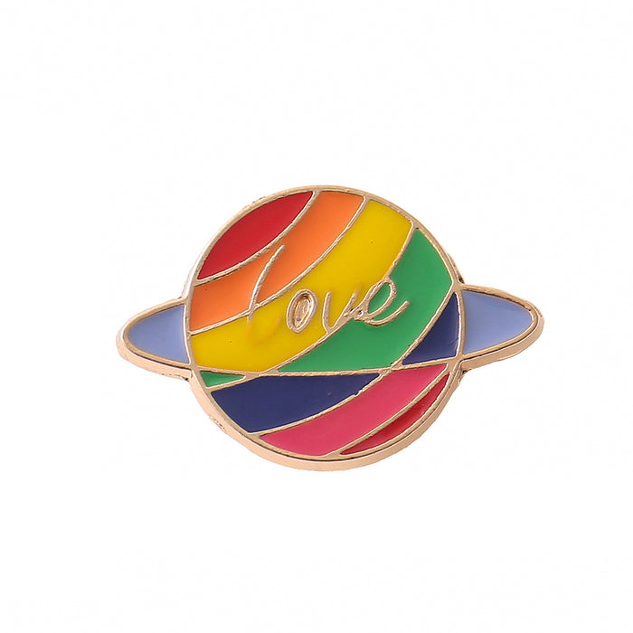 Wholesale Rainbow Heart Letter Brooch