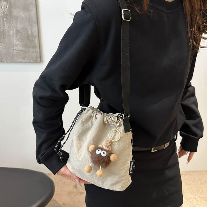 Wholesale Lightweight sports shoulder crossbody bag, casual large capacity, fashionable pleated bucket bag