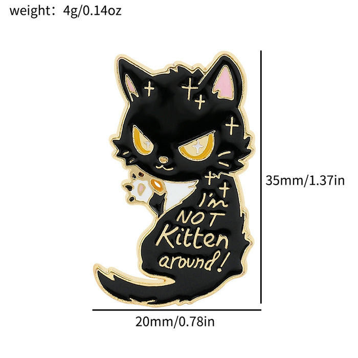 Wholesale Cute cartoon funny personality kitten brooch cat metal badge clothes bag accessories